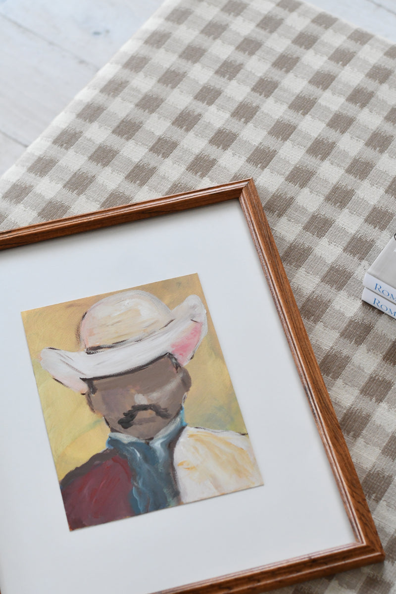 Abstract Cowboy — Framed Original Painting (22” × 17”)