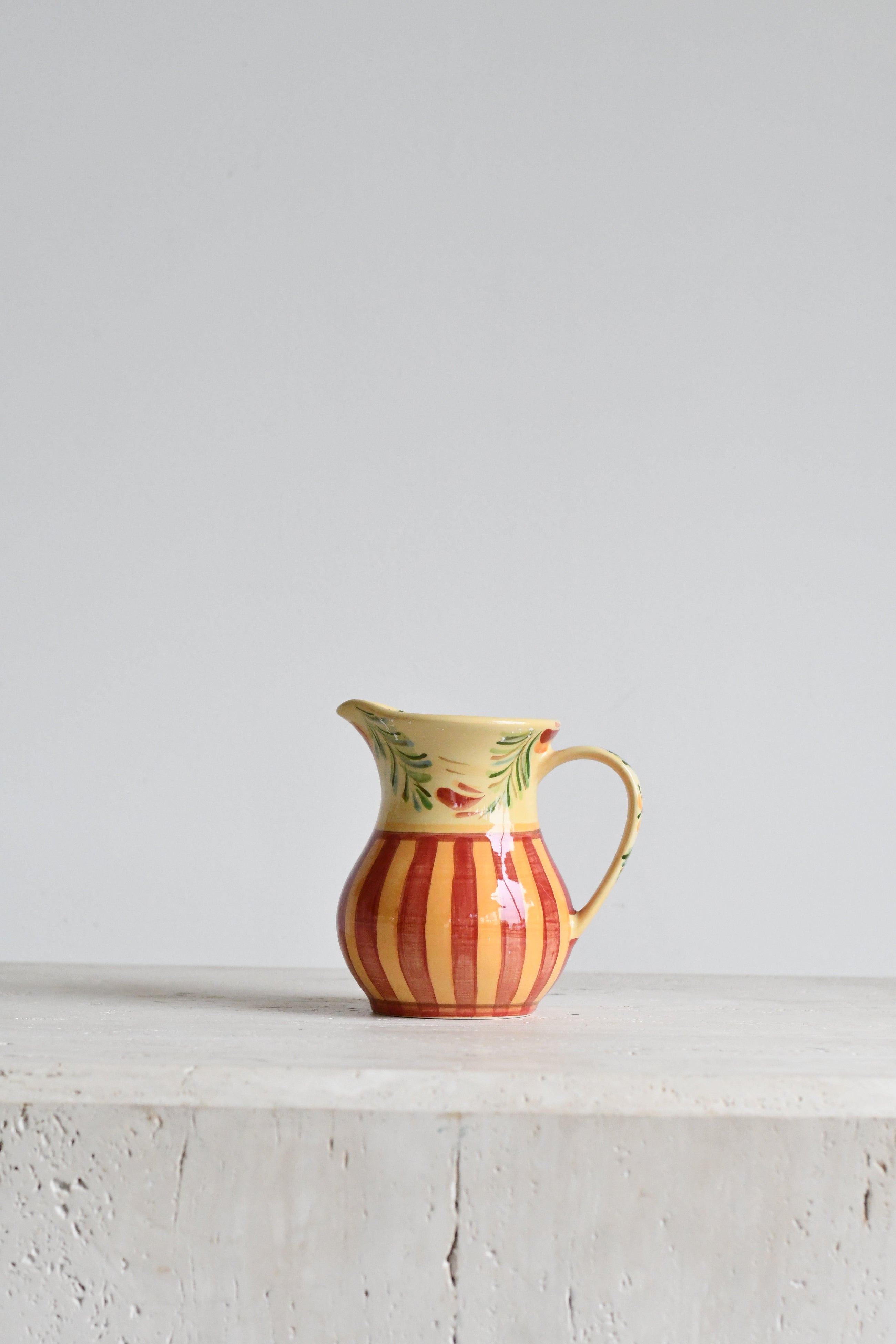 Italian Yellow + Red Striped Mini Pitcher