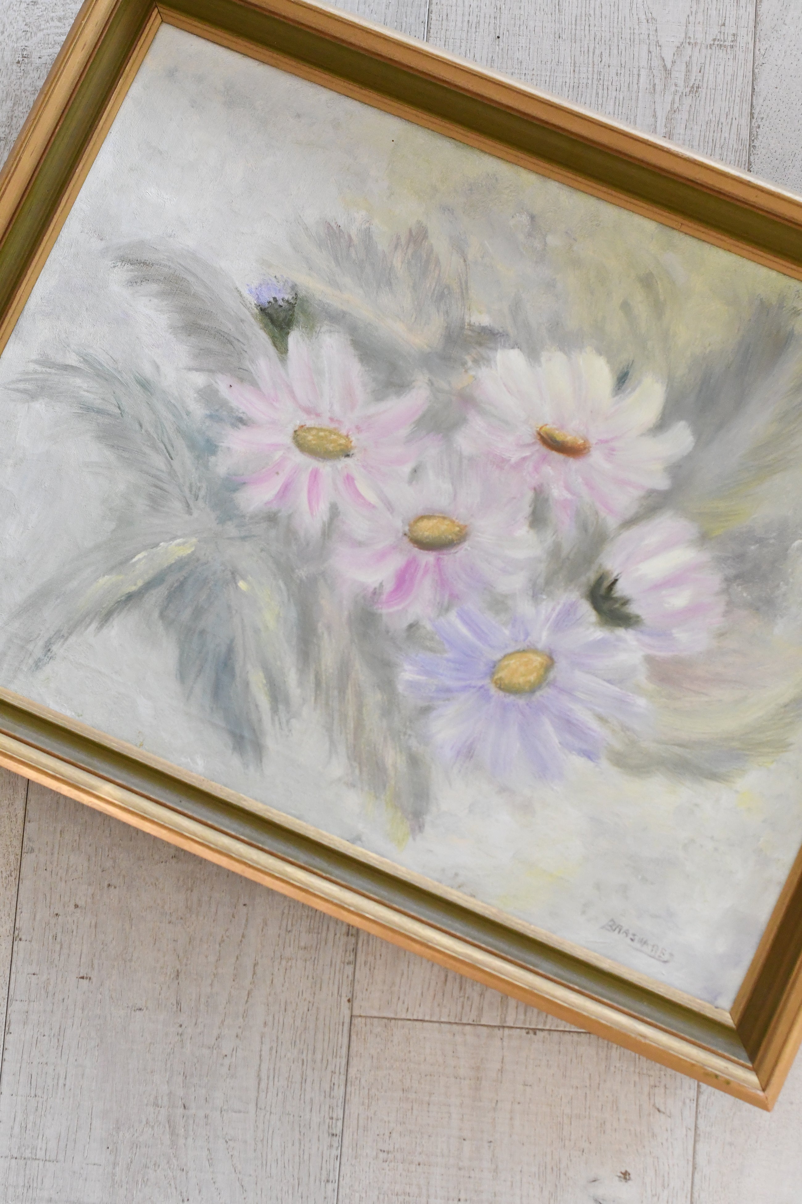 Pastel Daisy Still-Life Painting