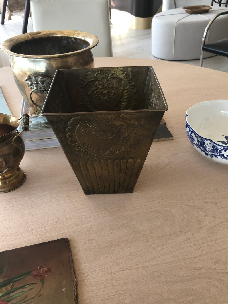 Hammered Brass Planter