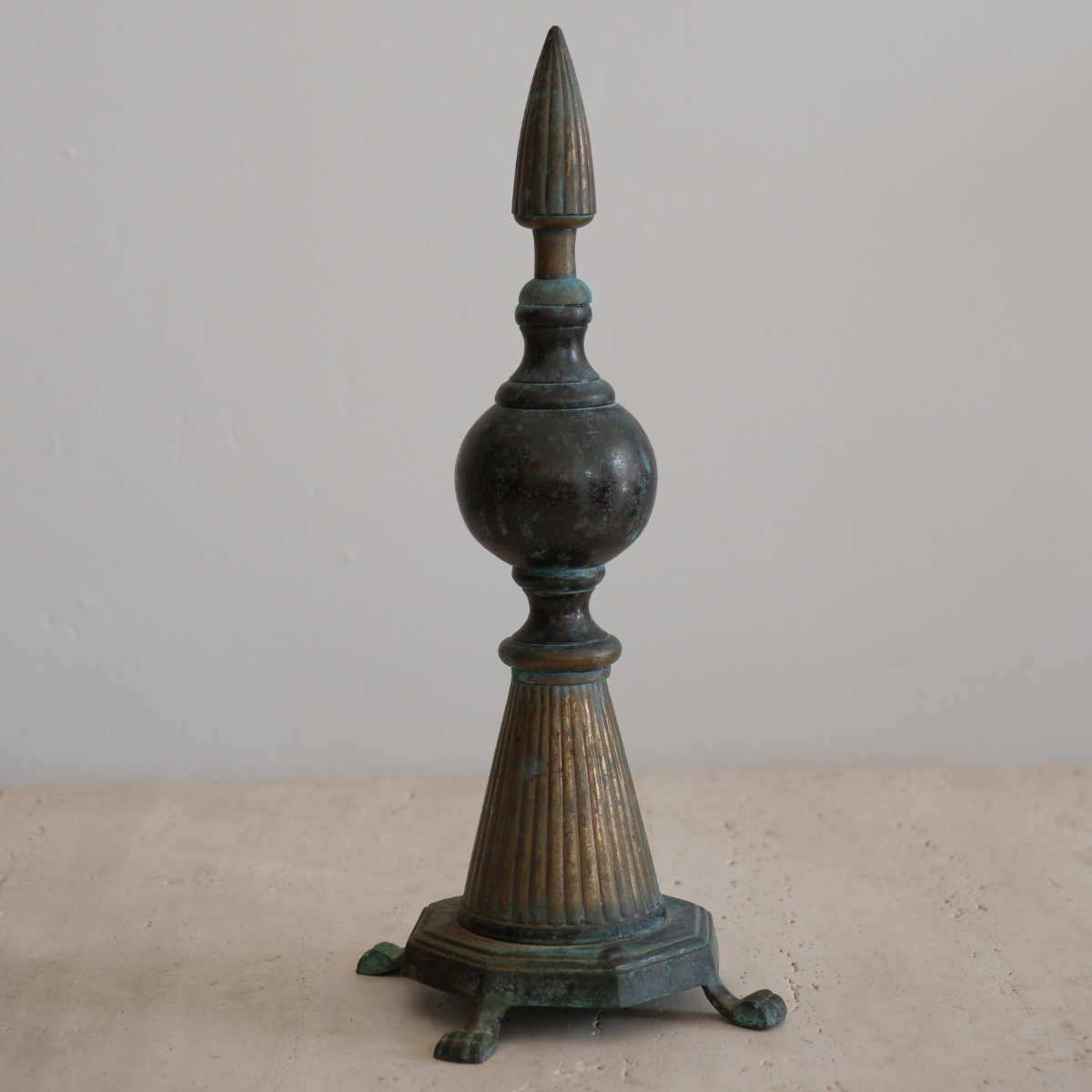 VTG Footed Brass Finial