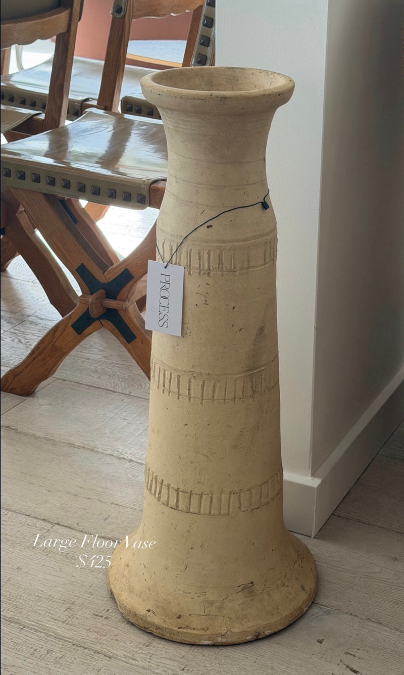30" Floor Vase cream color