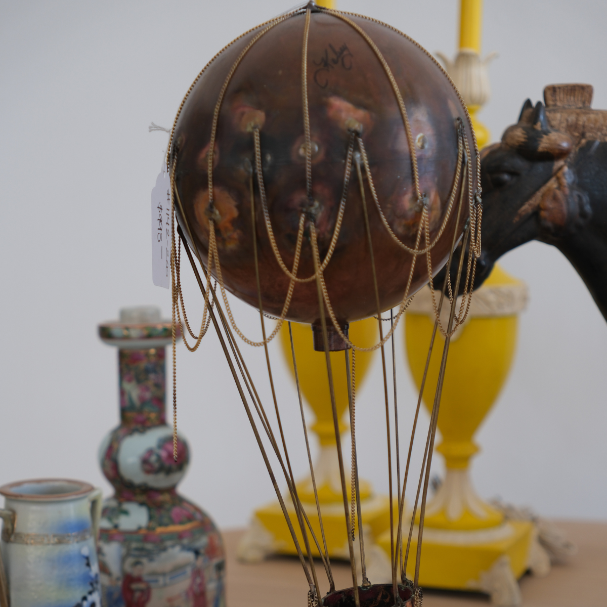 Mid-Century Modern Copper & Brass Hot Air Balloon Sculpture