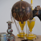 Mid-Century Modern Copper & Brass Hot Air Balloon Sculpture