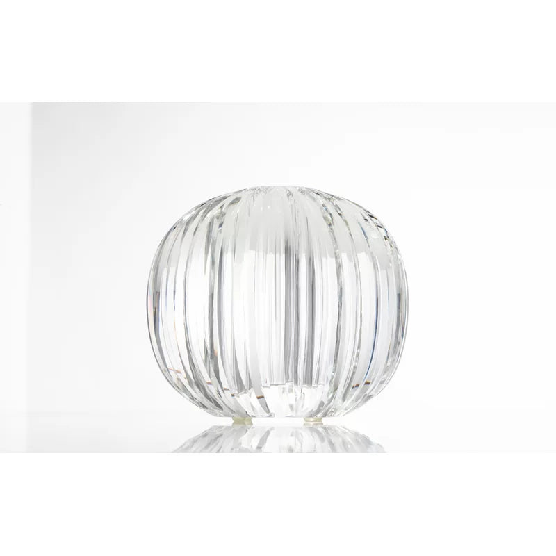 Cindy Ribbed Handmade Glass Table Vase