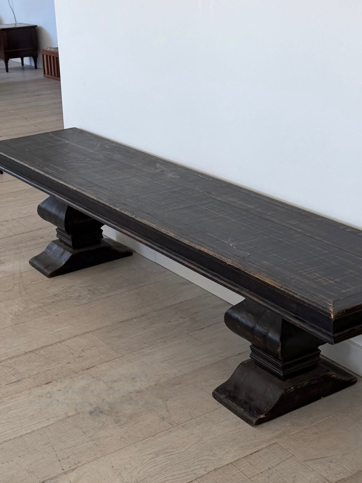 Black Double Pedestal Bench