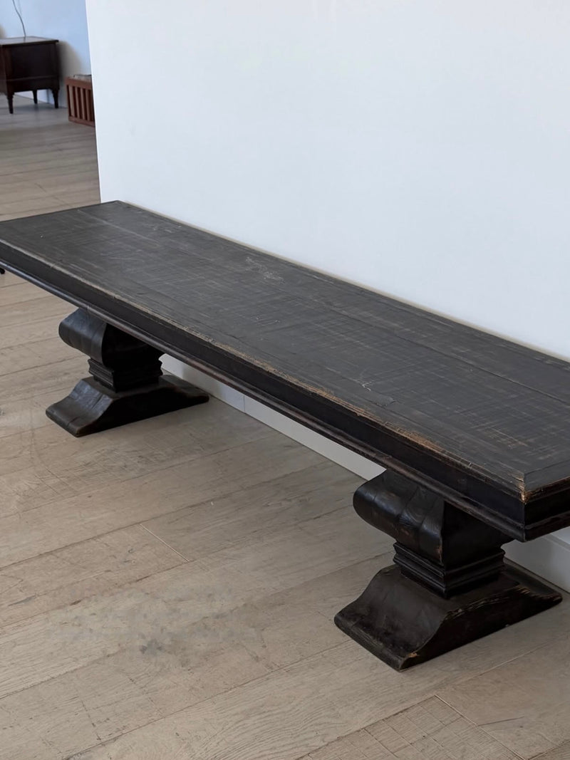 Black Double Pedestal Bench