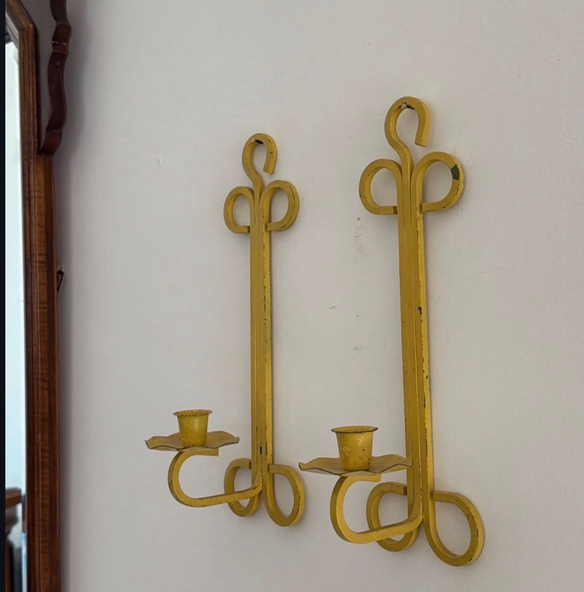 Yellow Candle Holders - Set of 2