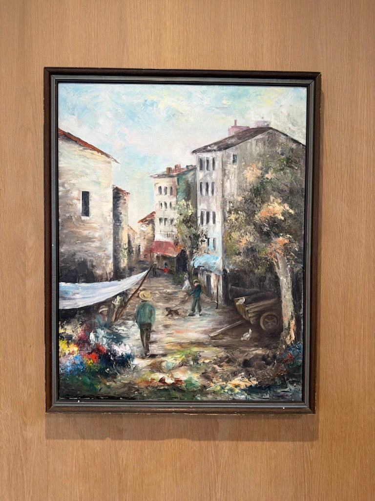 Vintage Original Oil in canvas of Stalion Mural scene ca. 1960's