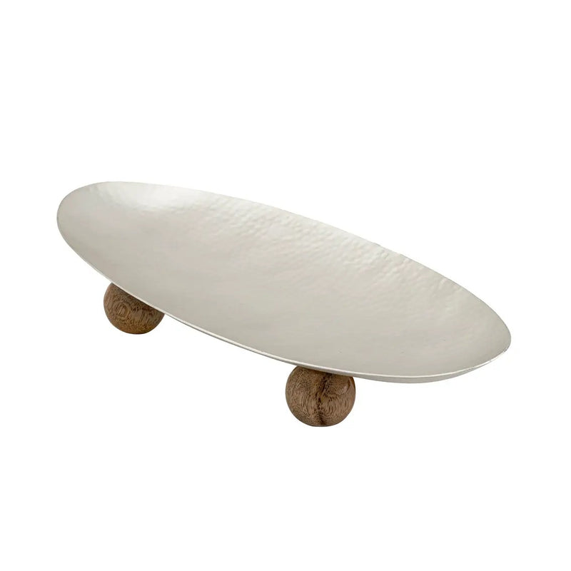 Temari Hammered Silver Oblong Tray