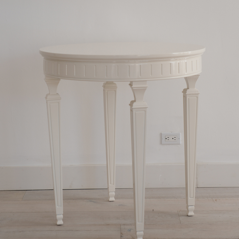 Custom lacquered round accent table