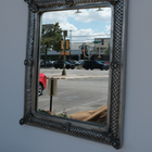 Ornate Silver-Tone Metal Mirror
