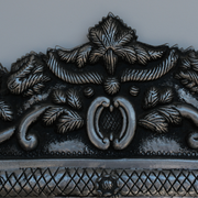 Ornate Silver-Tone Metal Mirror