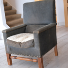 Paul Robert Wingback Chair with Shearling Seat