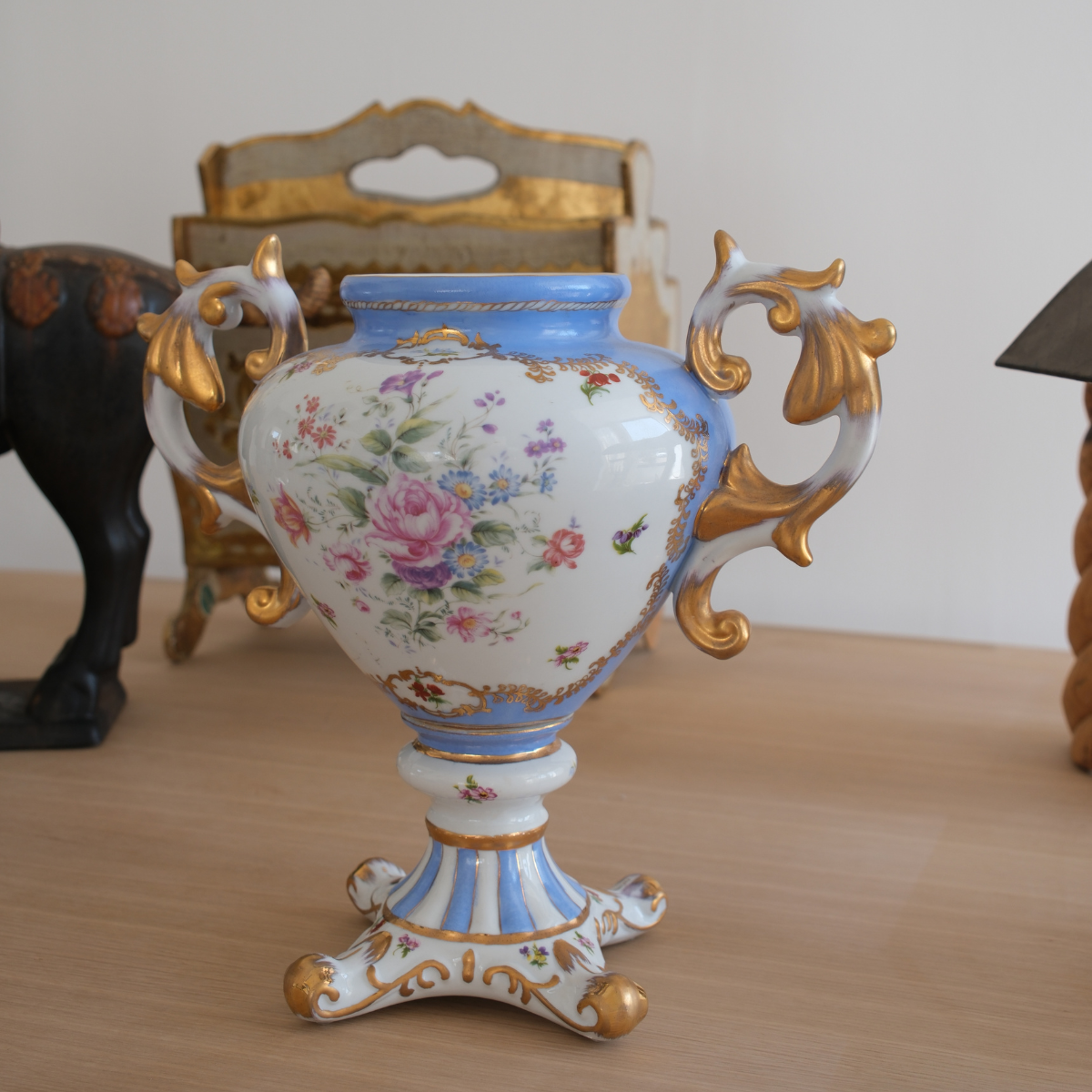Limoge Porcelain Floral Jar