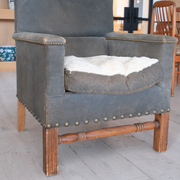 Paul Robert Wingback Chair with Shearling Seat