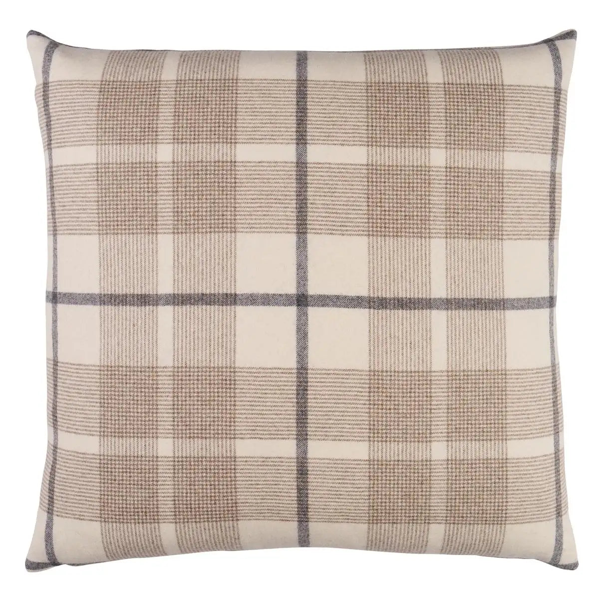 Schumacher Montana Wool Plaid 22" Pillow in Neutral