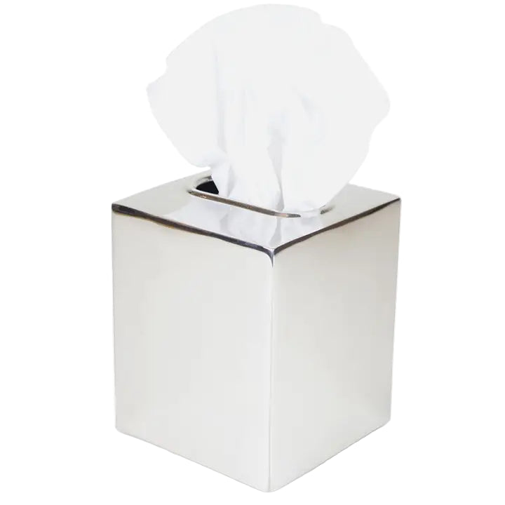 Polished Metal Tissue Box Cover