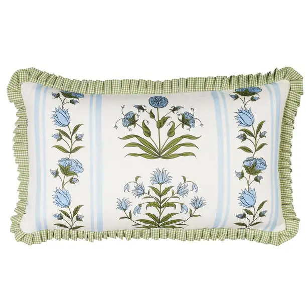 Schuamcher Royal Poppy Stripe 20" Pillow in Sky