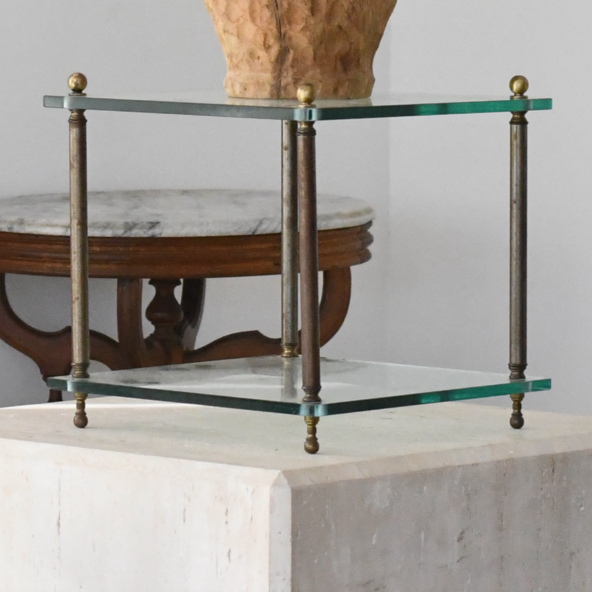 Brass and Glass Side Table