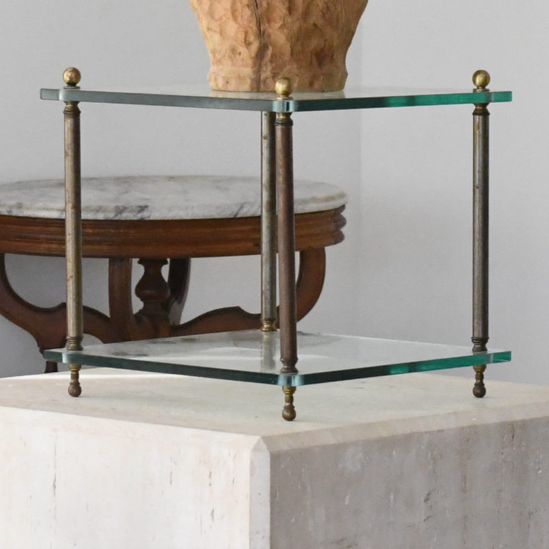 Brass and Glass Side Table