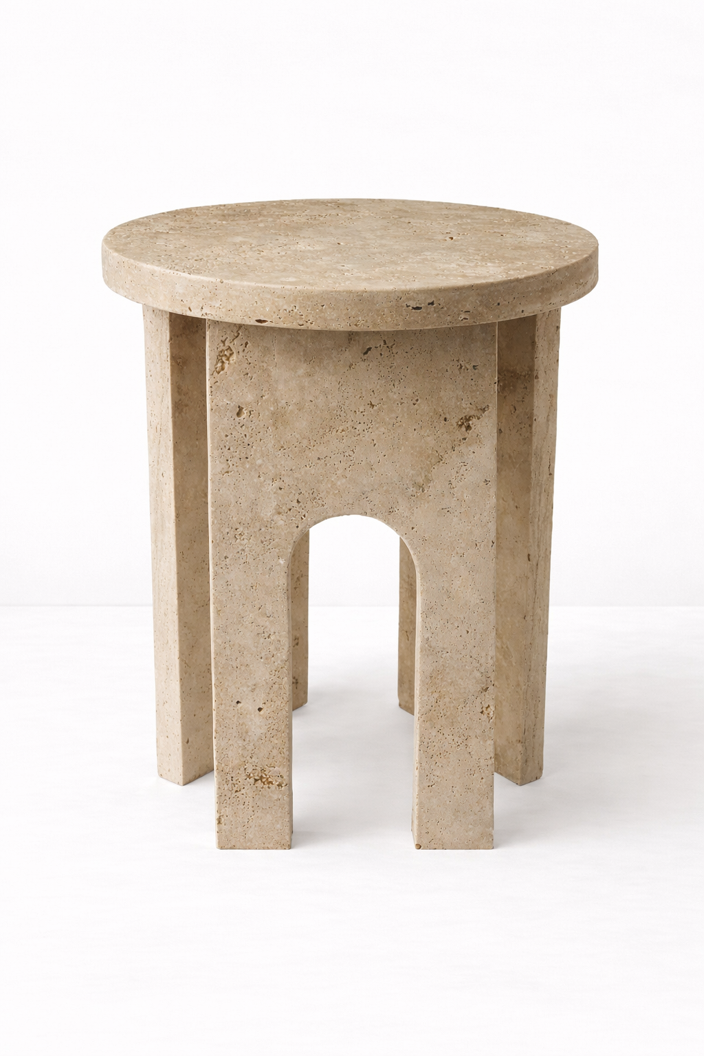 Travertine Side Table