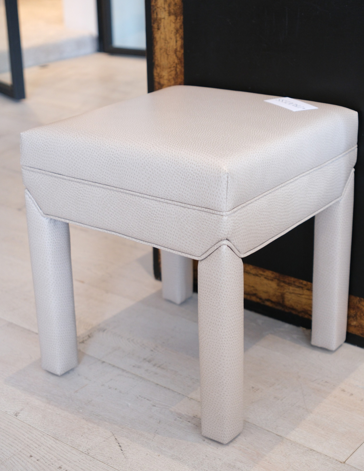 Faux Leather Sq. ottoman