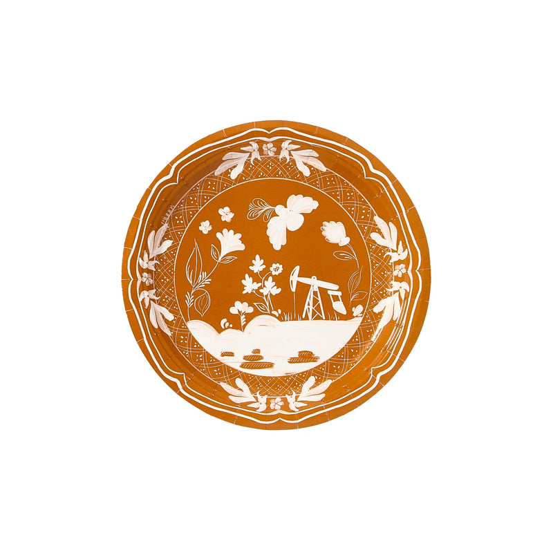 Rust Pavilion Nodding Donkey Paper Dessert Plates – 8 Pack