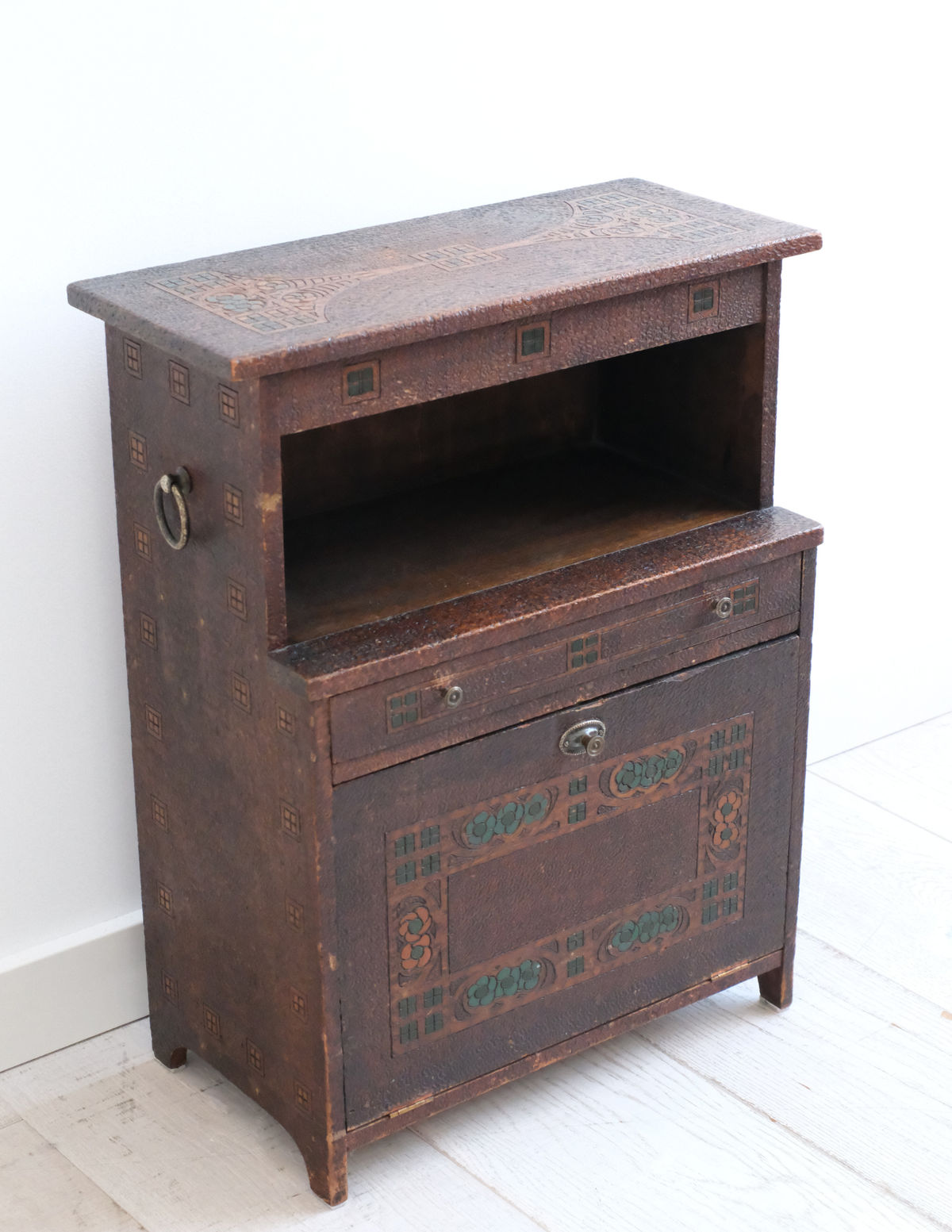 French Tramp Art Chest w/ drawer