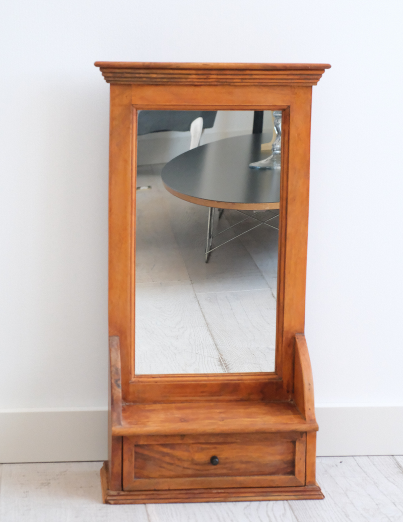 Arts and Crafts Mirror on stand w/ drawer