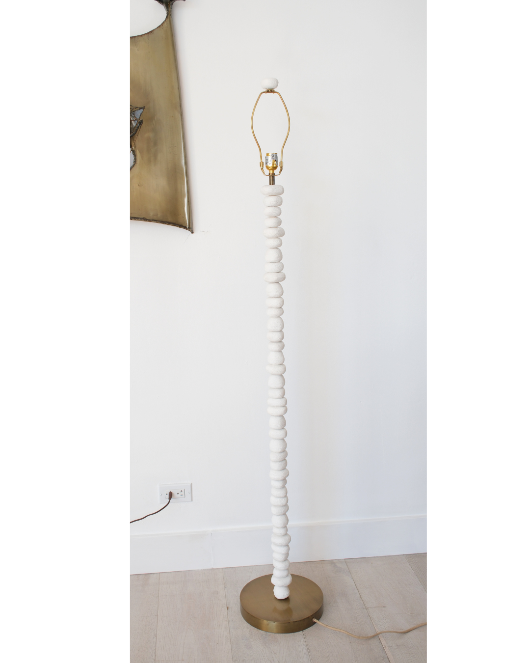White Floor Lamp w/ Brass base