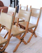 Vintage leather sling seat chairs- set of 6
