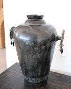 Black Copper Vase with Indian shield Handles