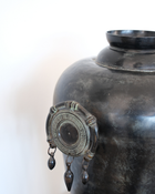 Black Copper Vase with Indian shield Handles