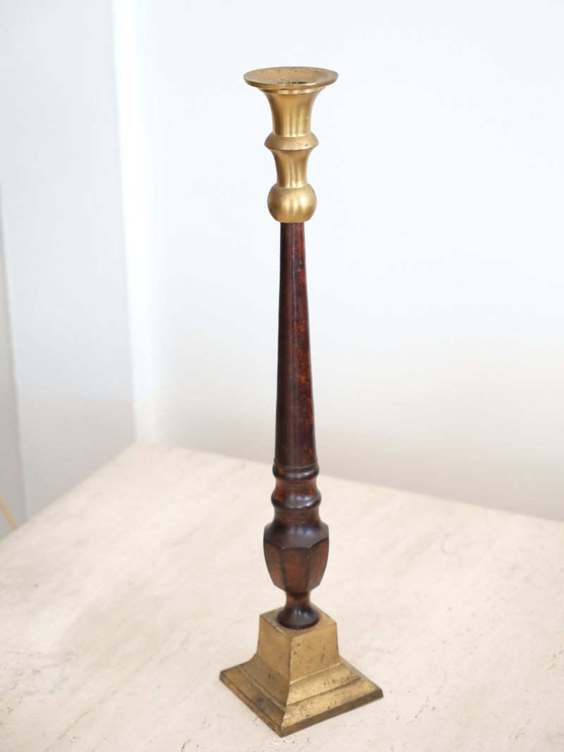 Candleholder wood and metal