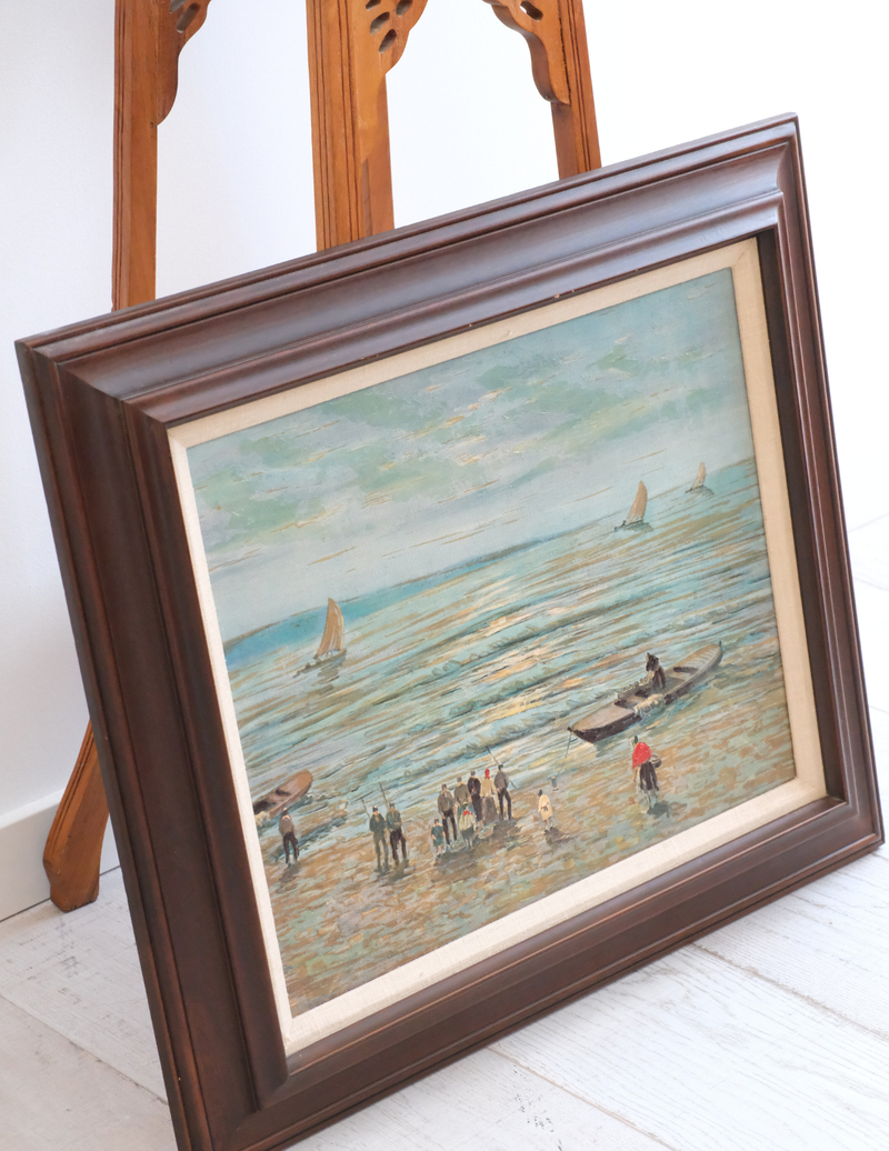 Beach Scene Art w/ Wood Frame