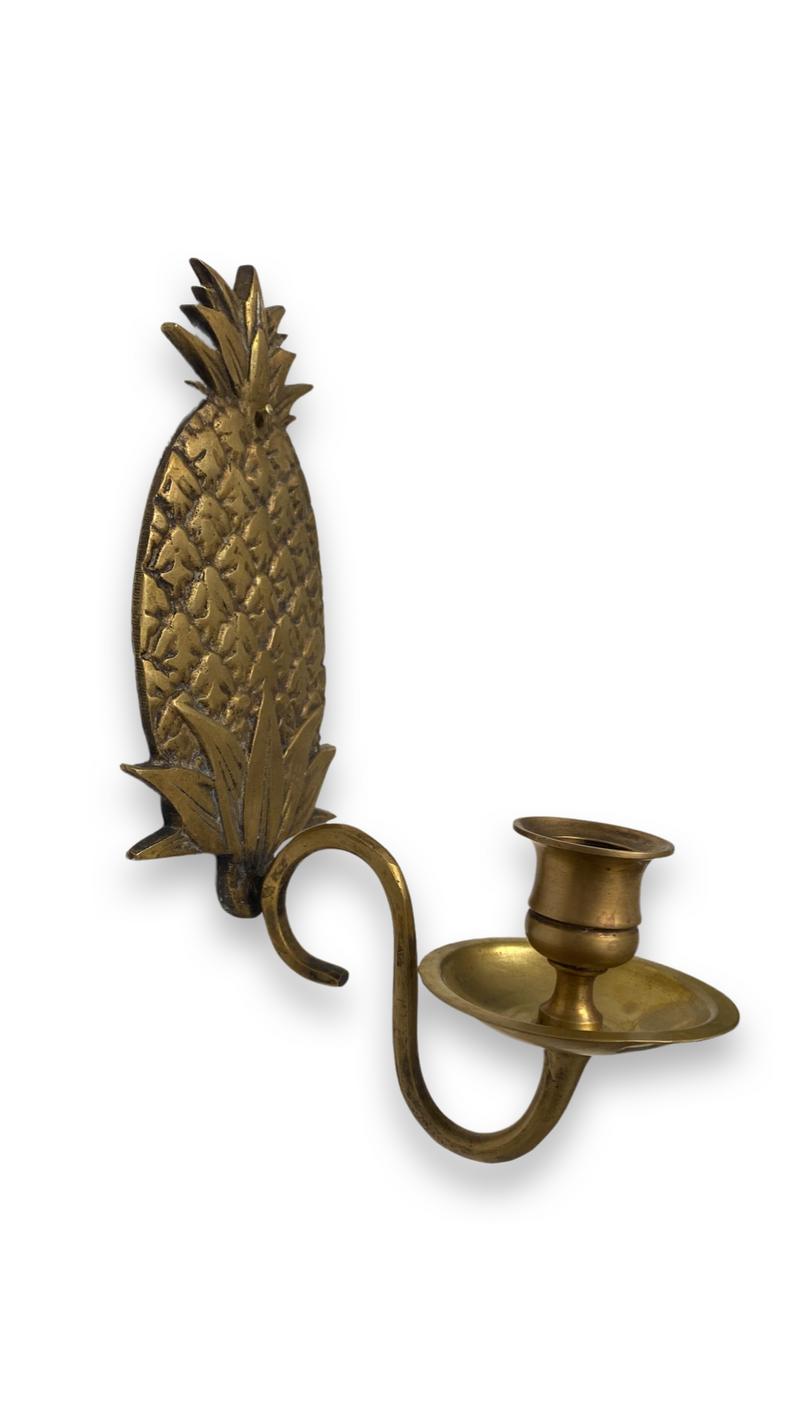 Vintage Brass Pineapple Candle Holder