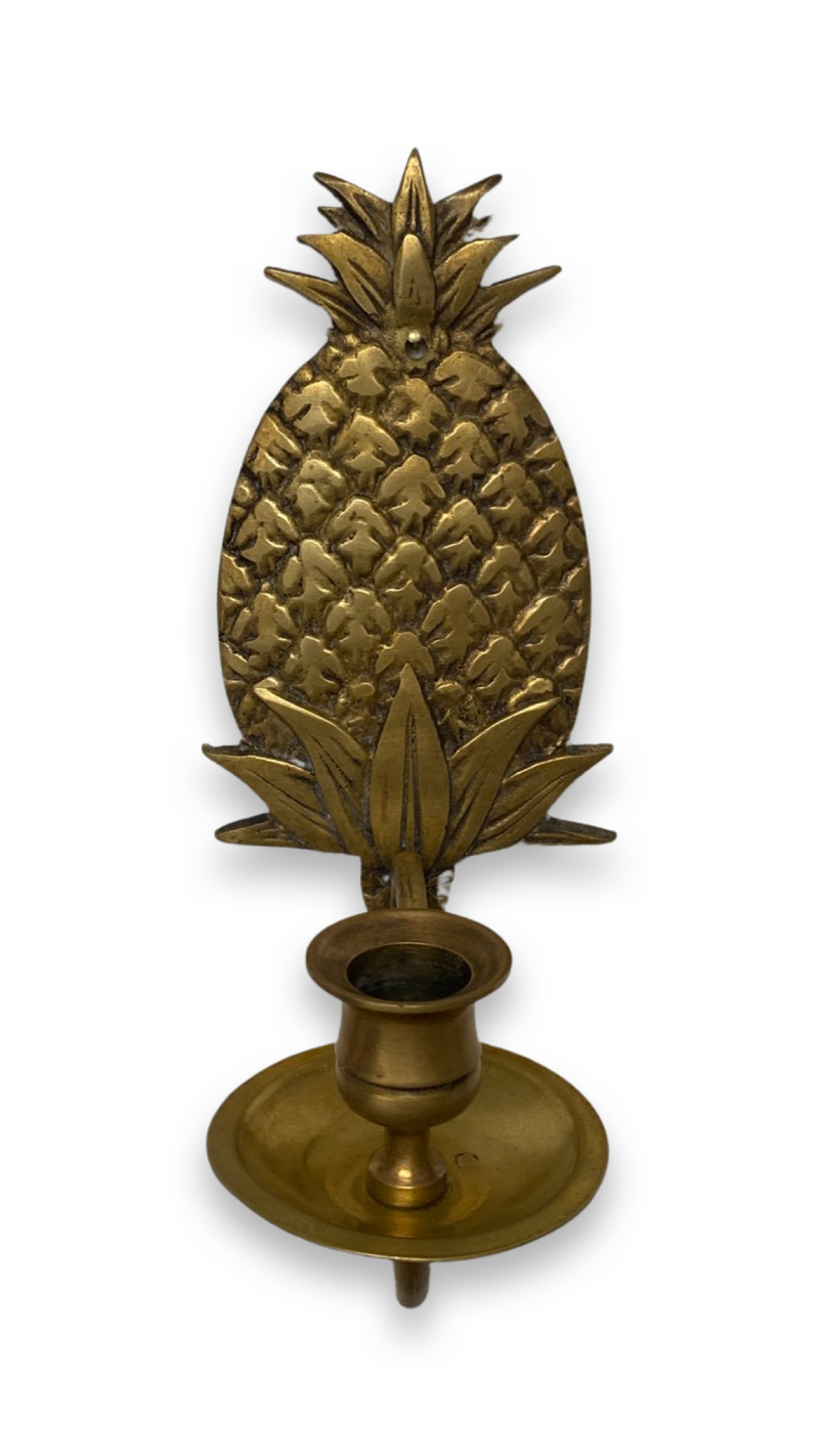 Vintage Brass Pineapple Candle Holder