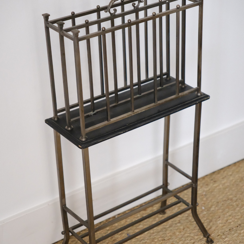 State English Polished Steel  Canterbury/Magazine Stand, Circa 1940